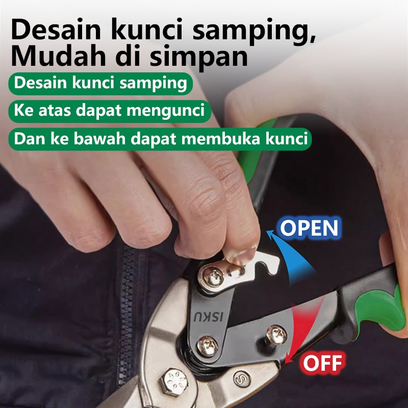 ID ISKU GUNTING BAJA RINGAN SERBAGUNA 10 INCH PANJANG 255MM/GUNTING HOLO GUNTING BAJA RINGAN TAJAM