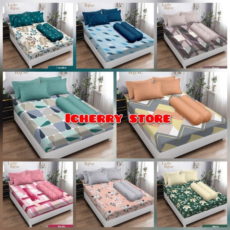 3in1 Sprei Lady Rose 3D Single Queen King 180x200 160x200 120x200 100x200 Motif Gavin, Nathan, Kenan