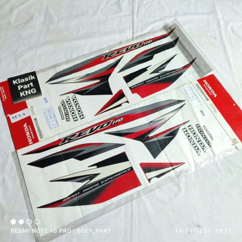 Striping sticker stripe Honda Revo 110 absolute old lama K03 hitam merah original AHM