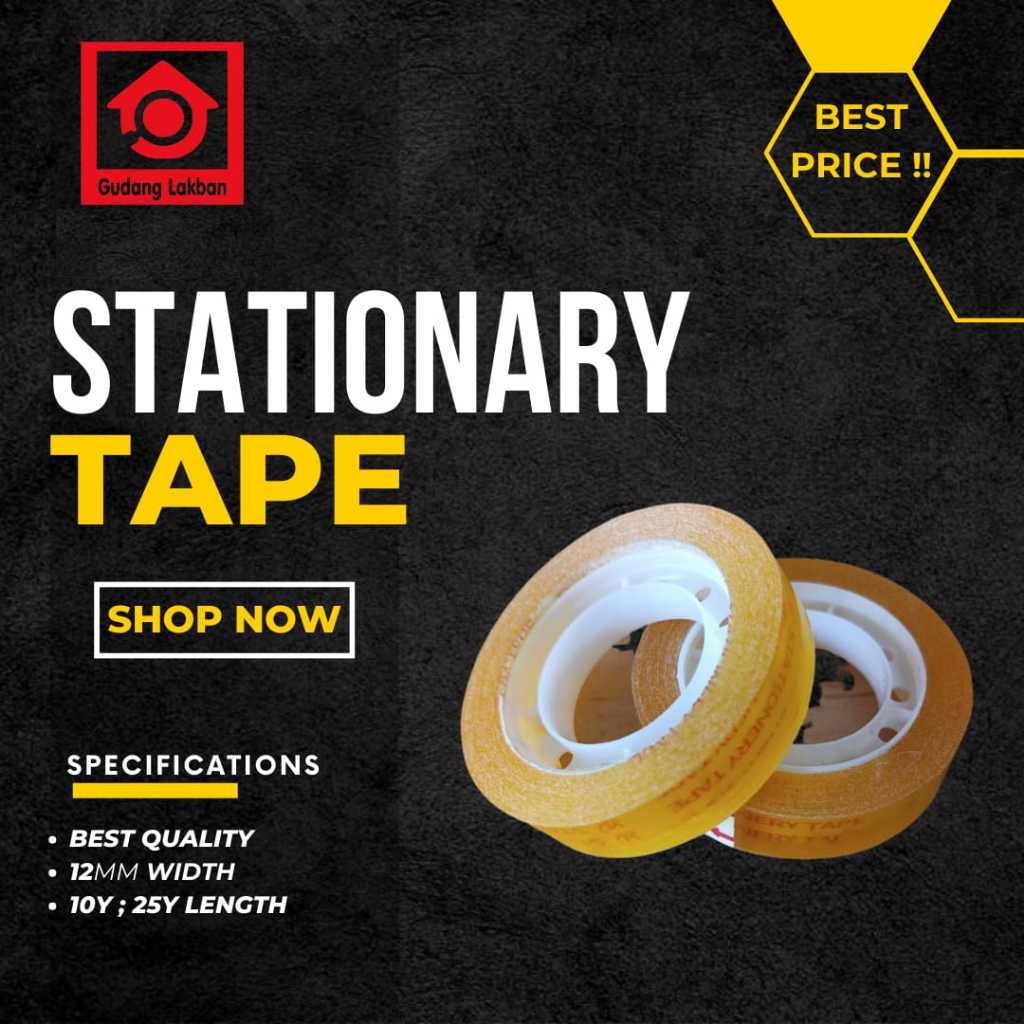 

Stationary Tape / Solasi Stasionari 1 slop 12pcs