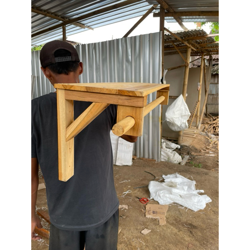 gantungan baju dinding kayu estetik