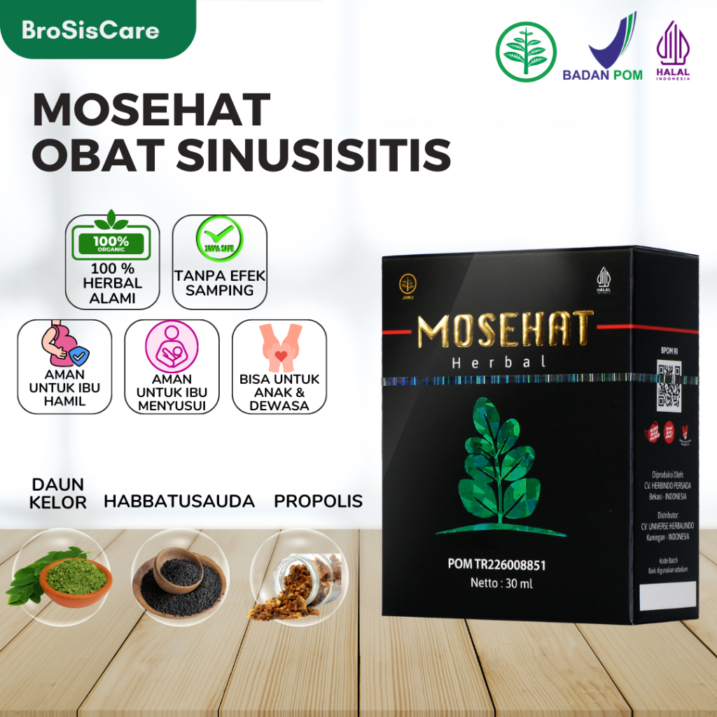 Mosehat Obat Sinusitis Polip Hidung Menahun Herbal Kronis Untuk Dewasa Dan Anak Ampuh BPOM Halal & O