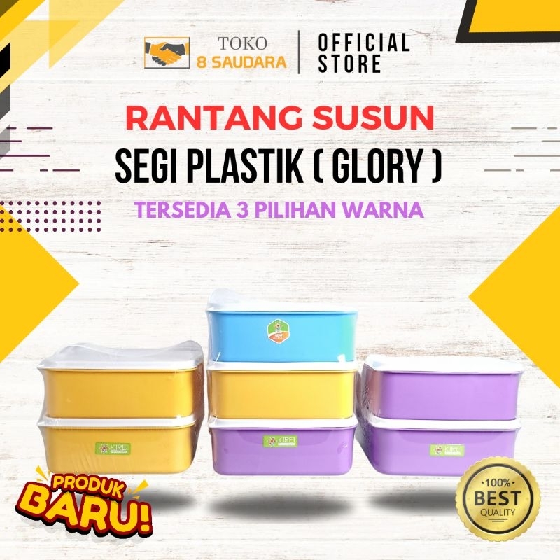 Rantang Susun Plastik SEGI GLORI/ Rantang Segi GLORI/ Kotak Bekal Bersusun GLORI/ Rantang Plastik Ko