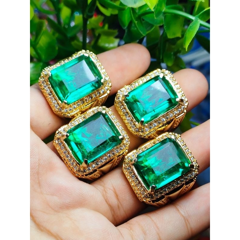 batu akik alam zamrud biron ring itam