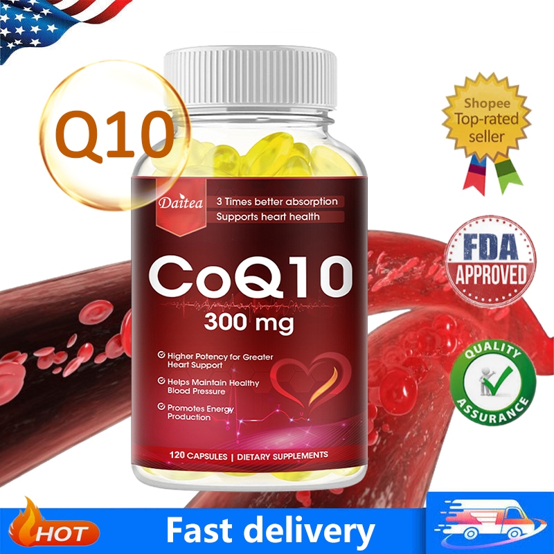 Daitea COQ10 300 MG Cardiovascular Antioxidant Heart Supplement 120 Capsules