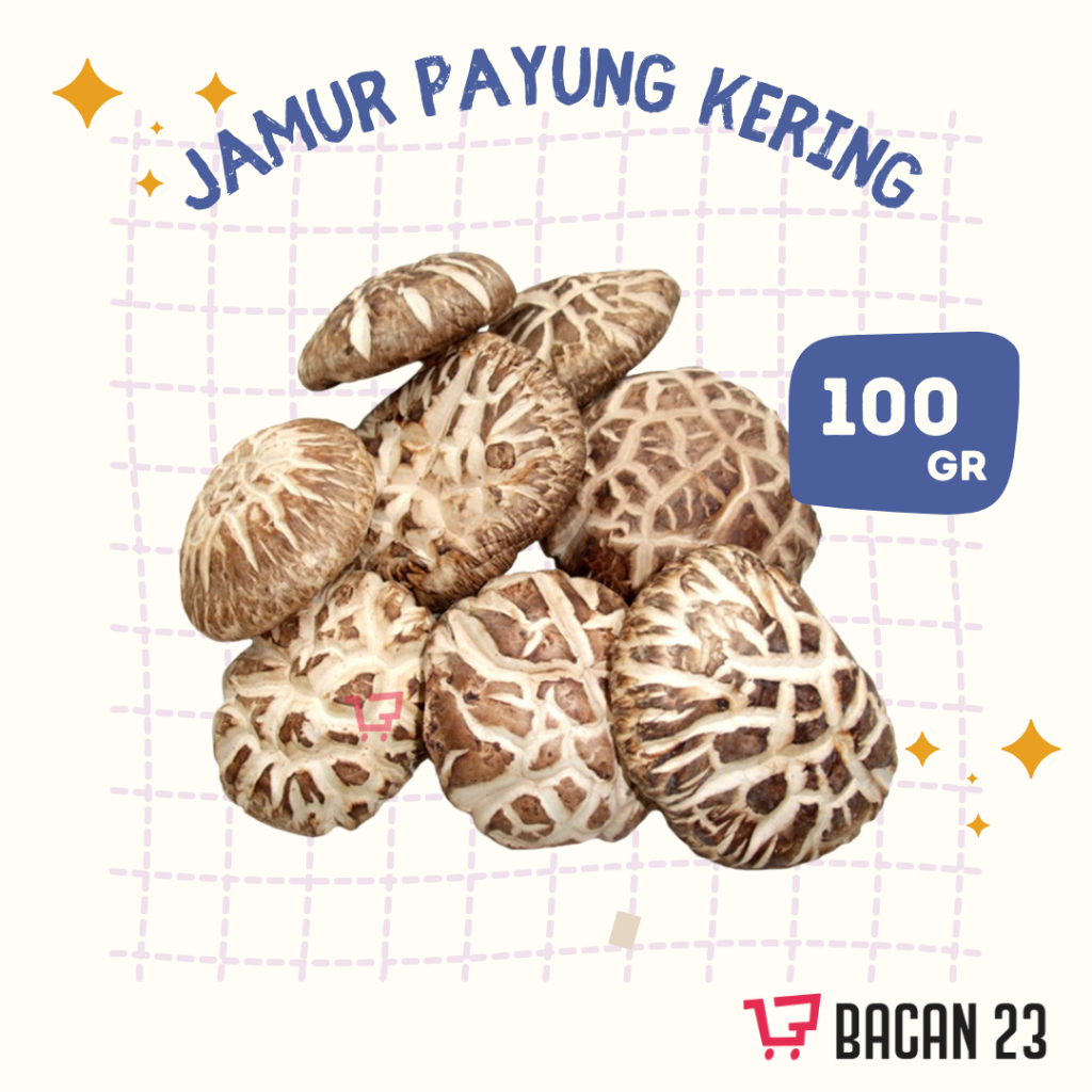 

Jamur Payung Kering Hioko (100gr) / Xiang Gu Tongku Premium / Dried Mushroom Shitake (Bahan Pasar Timbang)