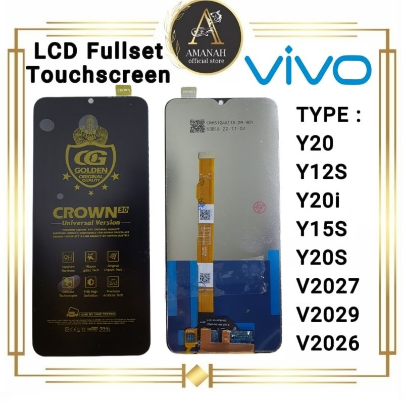 LCD TOUCHSCREEN VIVO Y20 / Y12S / Y20i / Y15S / Y20S Fullset Crown 3.0 / 4.0 Original Super 100% Lay