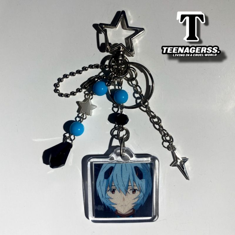 Beads Keychain Bag Rei Ayanami Neon Genesis Evangelion Gantungan Kunci Tas Manik Jewelry Charm Aesth