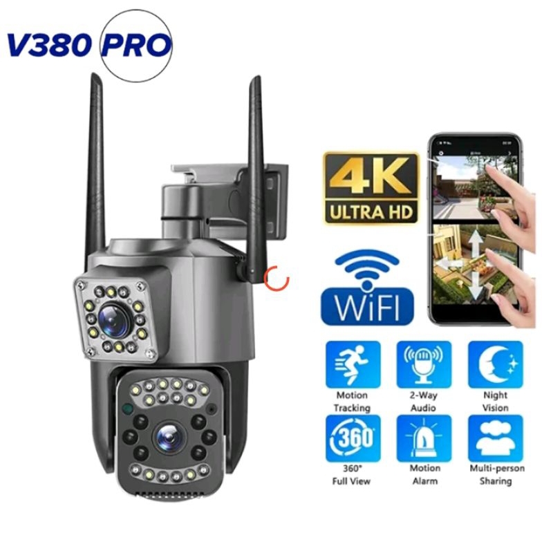CCTV V380 CCTV HD Wifi PTZ Camera Dual Lens Outdoor Waterproof