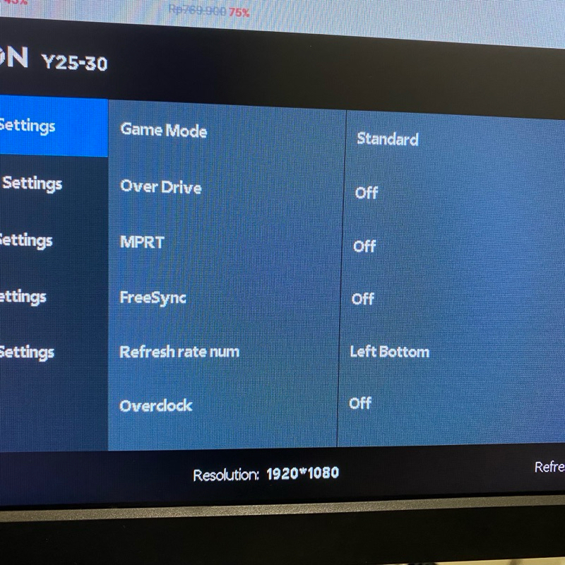Monitor 240hz Lenovo Y25-30
