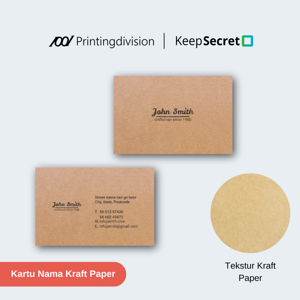 

Kartu Nama / Bussiness Card Premium Kraft Paper 220