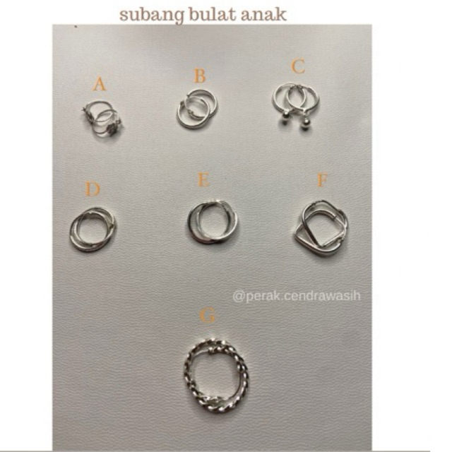 ANTING BAYI/ANAK-ANAK/DEWASA MODEL BULAT| SUBANG RING| ANTING SIMPEL PERAK925/ PERHIASAN PERAK LAPIS