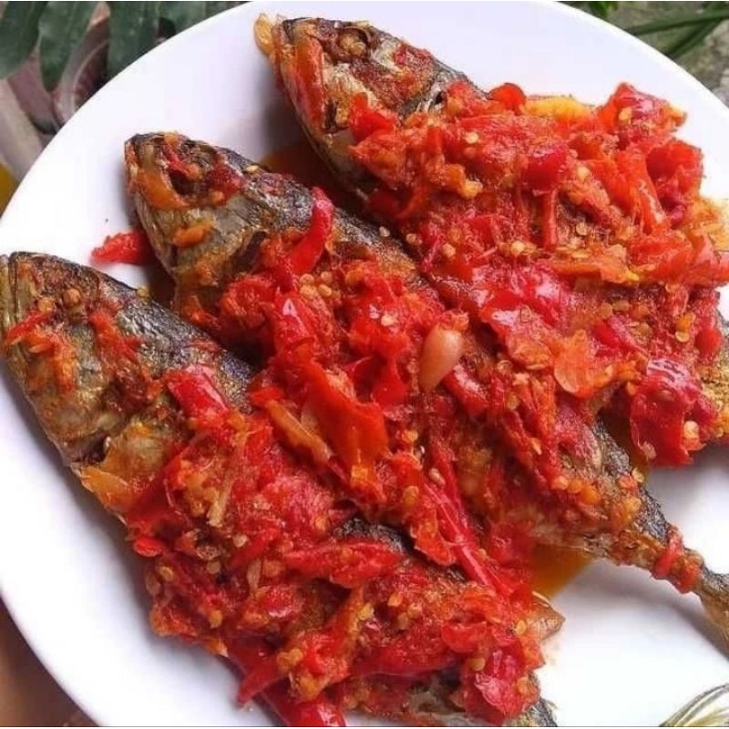

Ikan Kembung Banjar Balado 1 Kg Isi 6 Ekor Siap Makan Made By Order.
