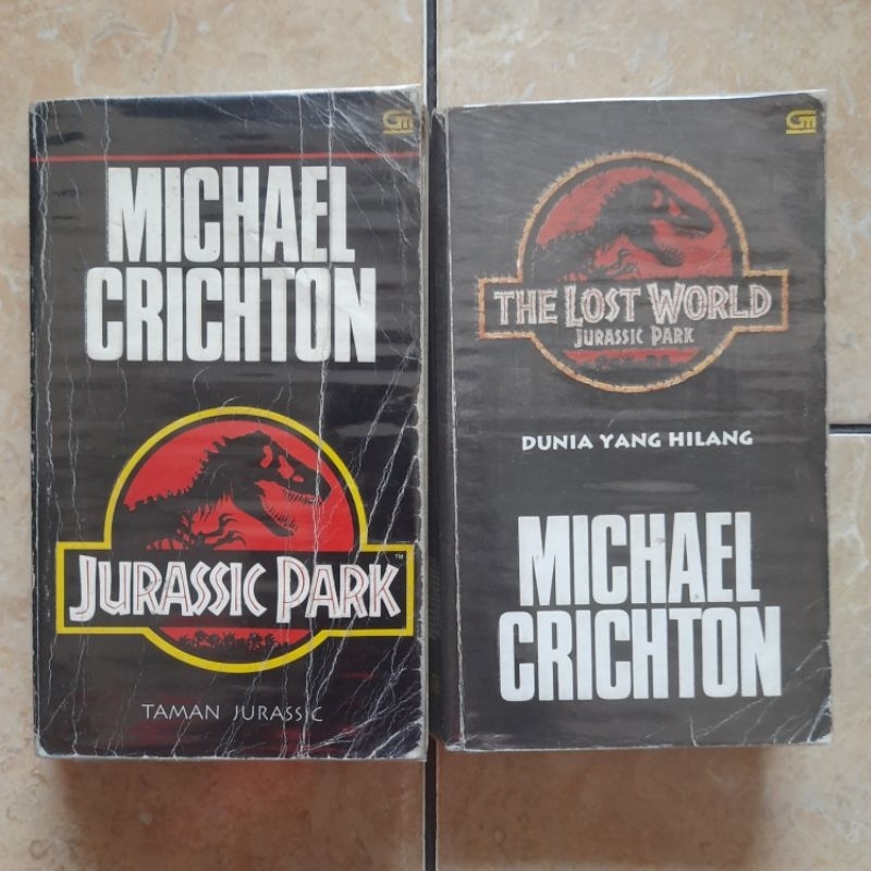 Novel Set Michael Crichton Jurassic Park Taman Jurassic + The Lost World Dunia Yang Hilang Kolpri + 