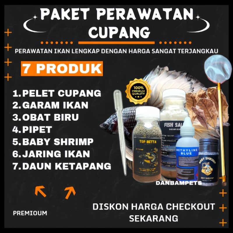 PAKET PERAWATAN IKAN CUPANG PREMIUM LENGKAP / PAKET PERLENGKAPAN IKAN CUPANG
