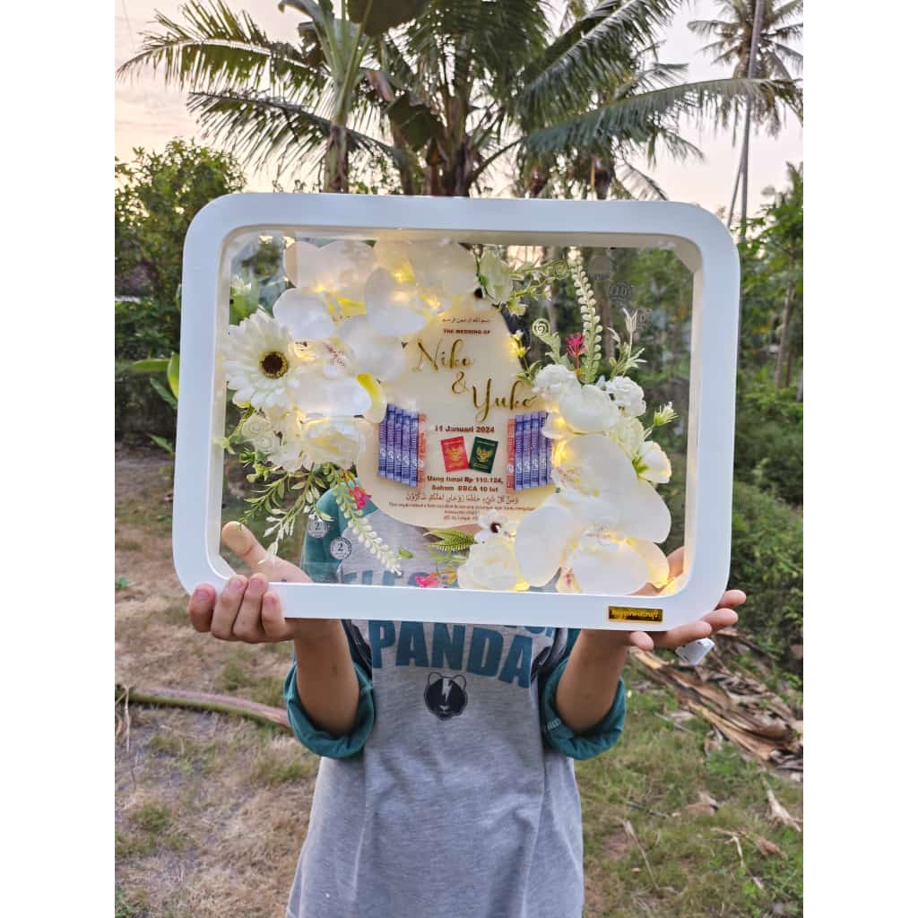 Mahar Pernikahan Akrilik Brush bingkai lengkung akrilik kaca Mahar unik Mahar akrilik brush tulisan 