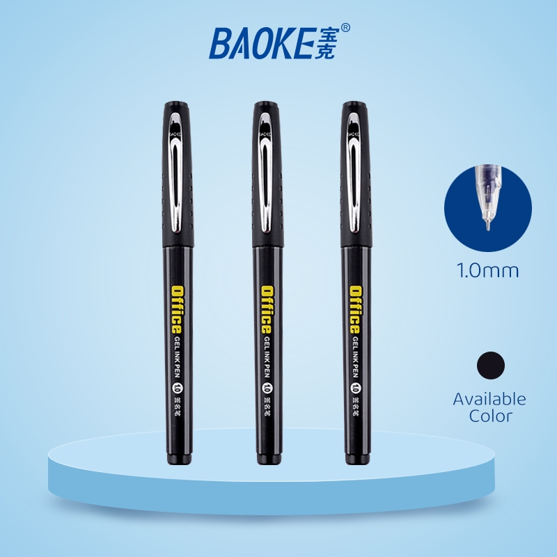 

BAOKE Gel Pen / Pulpen Gel 1.0mm Kantor Pena Tinta Gel Menulis Halus Dengan Klip Logam PC1048