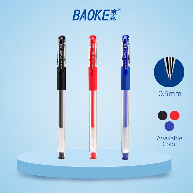 

BAOKE Gel Pen / Pulpen gel 0.5mm Tanda pena Tinta biru merah hitam PC880F