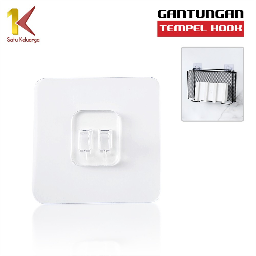 Satu Keluarga Lem Stiker Hook C1049 Tempelan Dinding Hook Rak Sudut Tanpa Bor Perekat Dinding Gantun