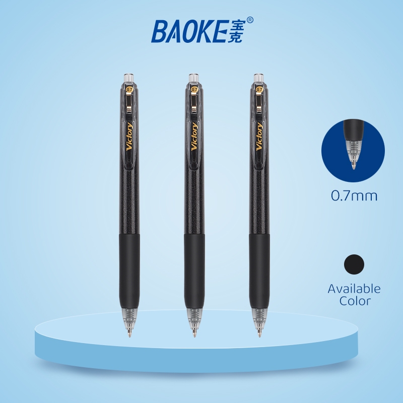 

BAOKE Pulpen Gel Tarik 0.7mm Pulpen Hitam PC5118 1pcs