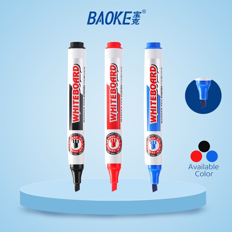 

BAOKE Spidol Papan Tulis 3 Warna Spidol Cair Penghapus Kering 3 Warna Marker Bisa Refill MP3912