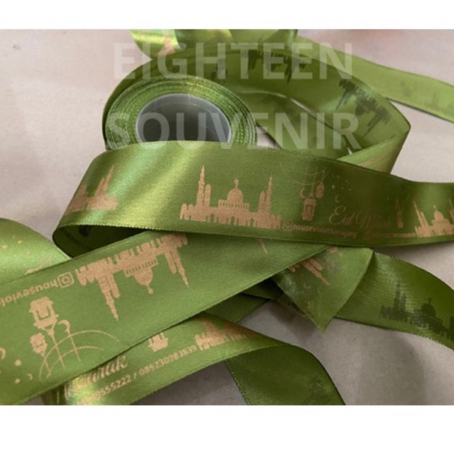 

P7 PITA SATIN BUNGKUS KADO PER METER / PITA LABEL / SABLON 2 CM / TULISAN SHUROMAN