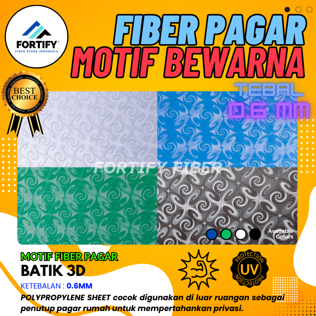 Fiber Plastik Penutup Pagar Rumah Motif BATIK 3D