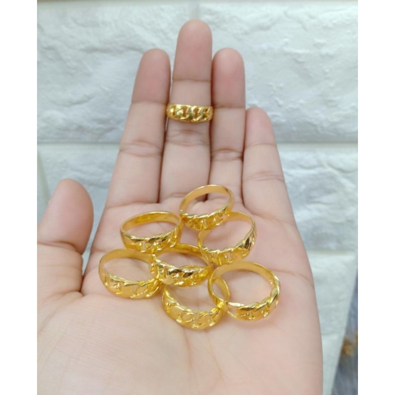 cincin replika lapis emas 24 k, awet, tidak berkarat