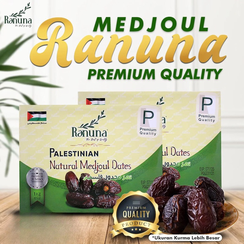 

Kurma Medjool Jumbo Palestine Premium 1 KG Ranuna Premium Dates