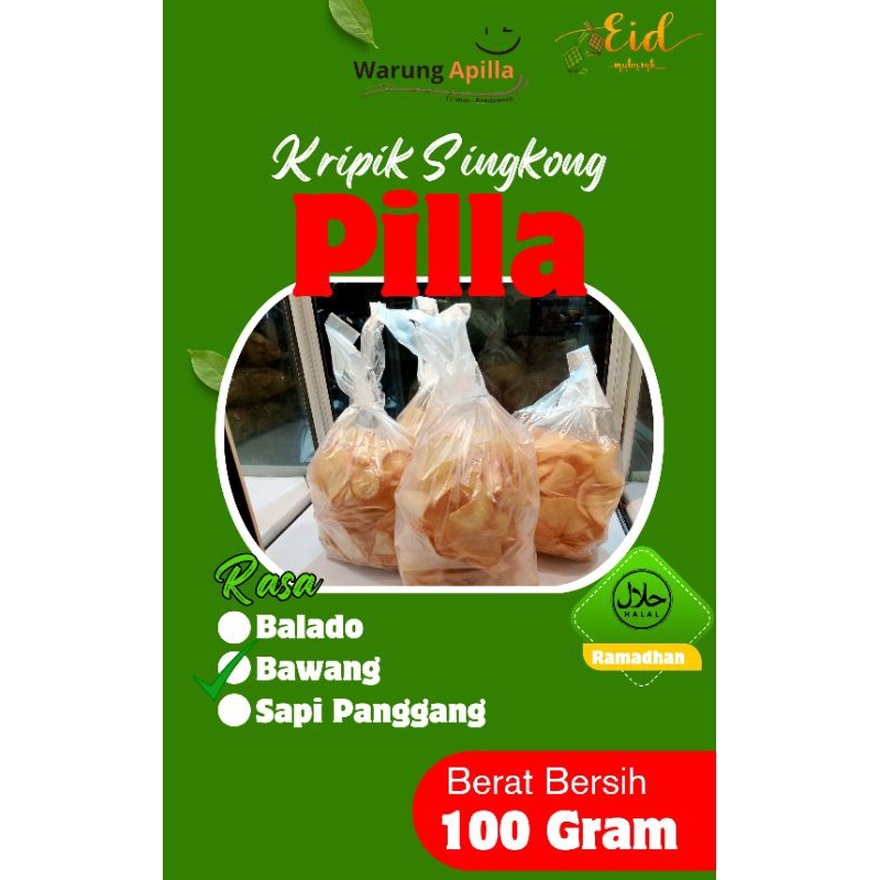 

Kripik Singkong PILLA Rasa Bawang 100 gram Super Renyah