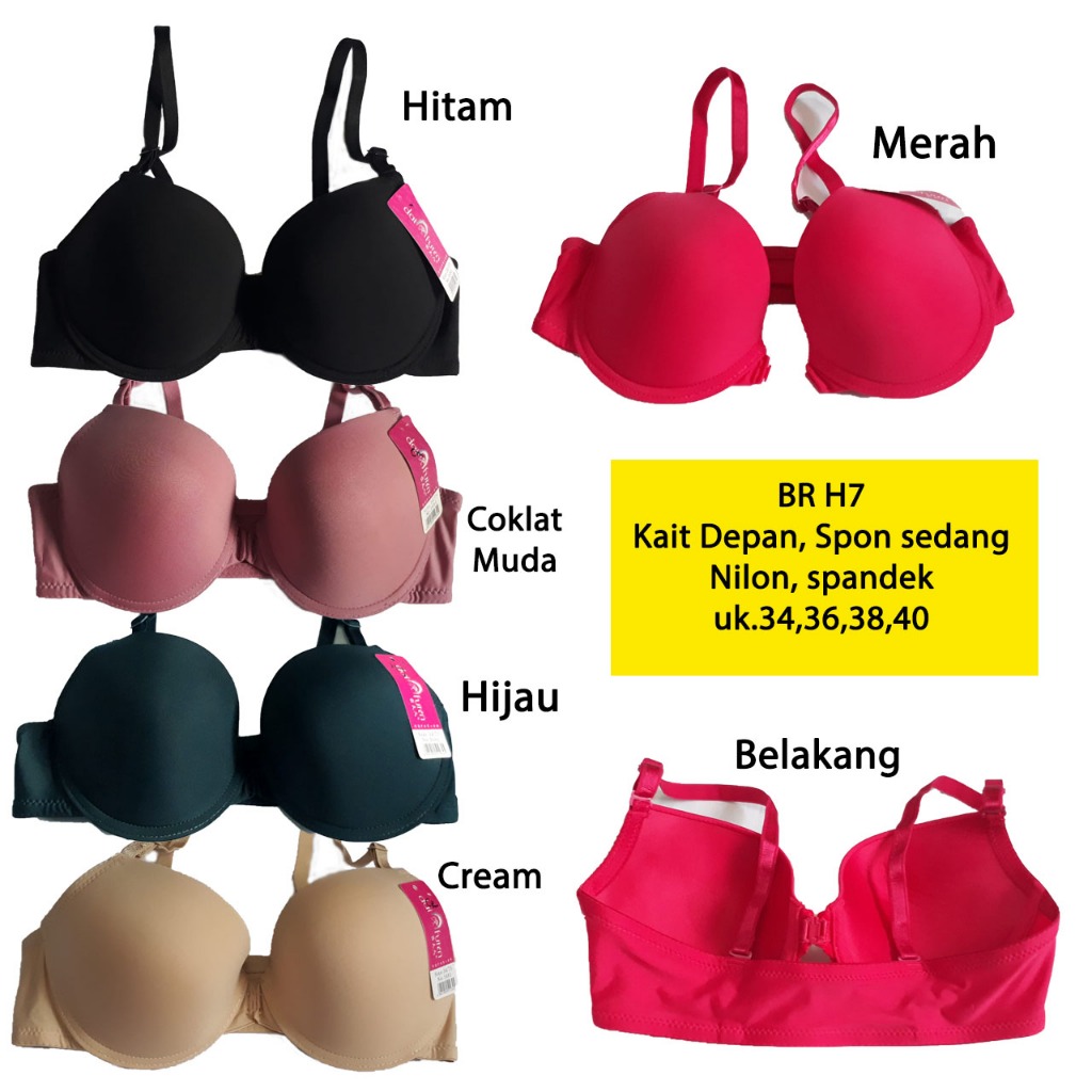 BR H7 BRA / BH Kait depan ada kawat spon sedang cup C ukuran 34C,36C,38C,40C