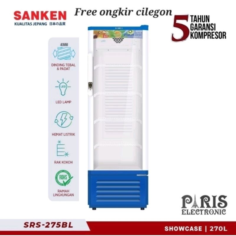SHOWCASE SANKEN 270 LITER SRS-275 (KHUSUS CILEGON)