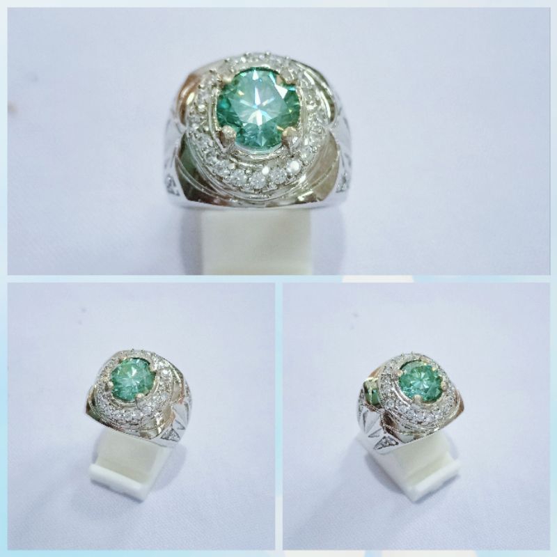 Cincin 100% Asli  Blue Moissanite ✨ BLINK-BLINK ✨