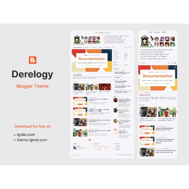 Derelogy Premium Template Blogger / Blogger Theme (OFFICIAL)