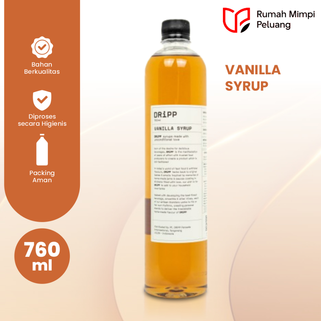 

Sirup Vanilla Dripp Flavour Syrup Minuman Rasa Vanila Sirop 760 Ml Premium