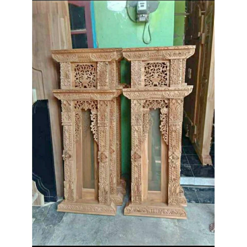 Jendela ukir gebyok /jendela rumah modern full kayu jati Jepara