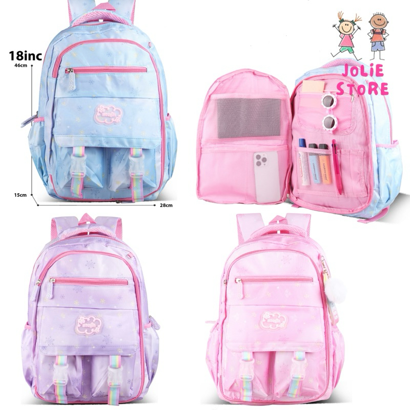 Tas Ransel Sekolah Perempuan Alto Girl 76710 (BUKAAN KULKAS) GRATIS GANTUNGAN BULU