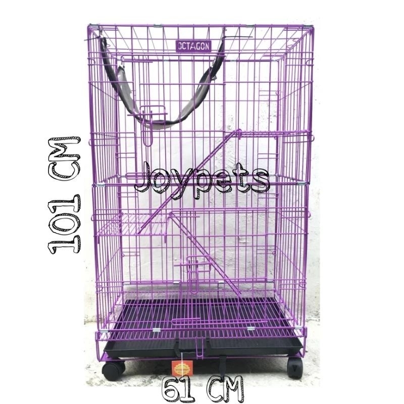 Kandang Kucing Tingkat Octagon|Kandang Kucing Lipat Tingkat Besi Tebal Seri C-239 Octagon