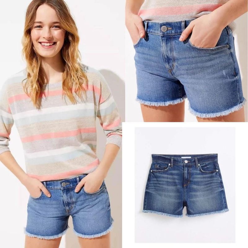 CELANA PENDEK JEANS DENIM LOFT SHORT CUT OFF sisa EXPORT