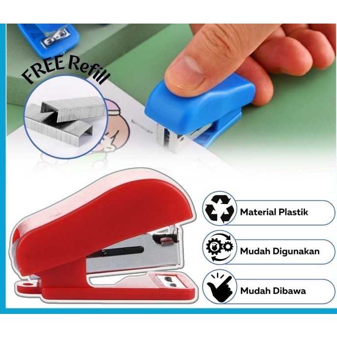 

RSHOP - Staples Mini FREE Isi / Stapler Penjilid Buku Portable Multifungsi