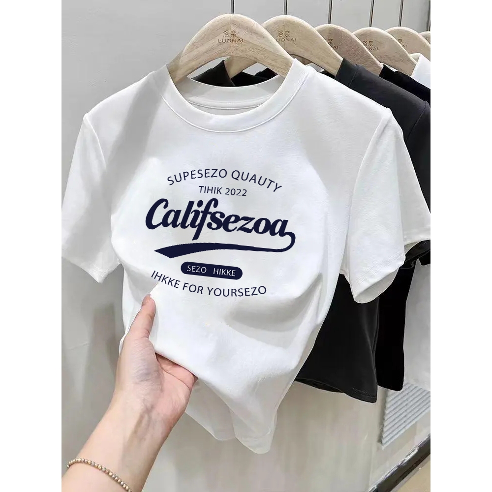 XiaozhaiNv Kaos Crop Top Atasan Korean Style Wanita atasan kaos wanita crop top baju crop wanita baj