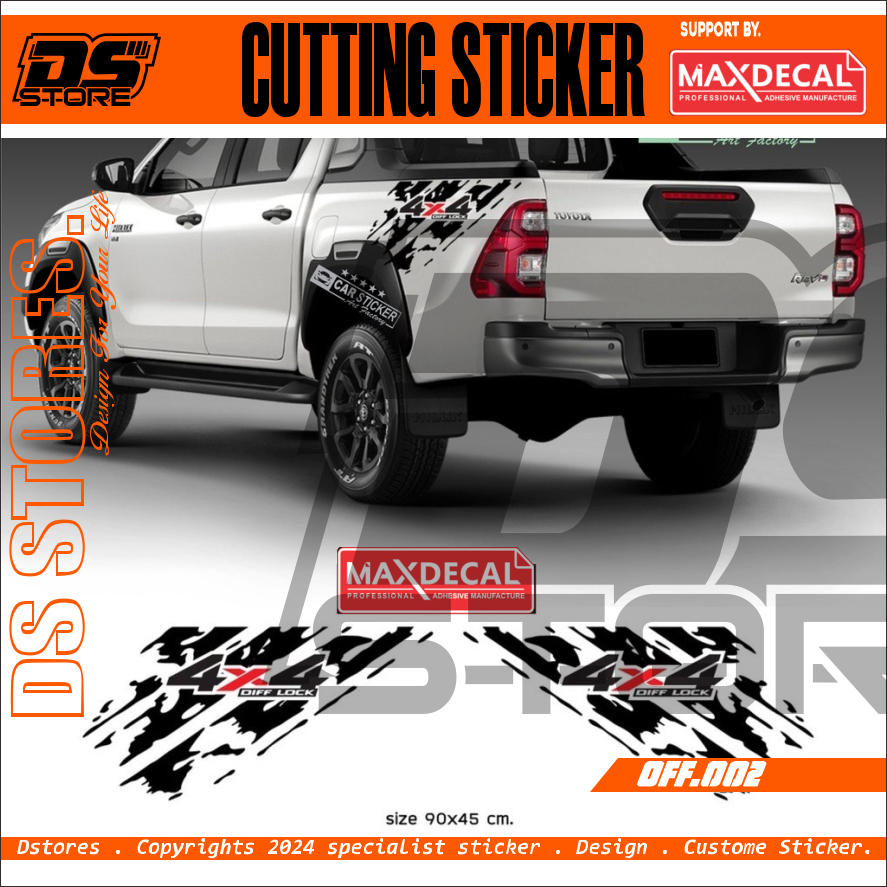 HILUX02 Sticker 4x4 off road sticker mobil toyota hilux sticker mobil off road 4x4 sticker toyota hi