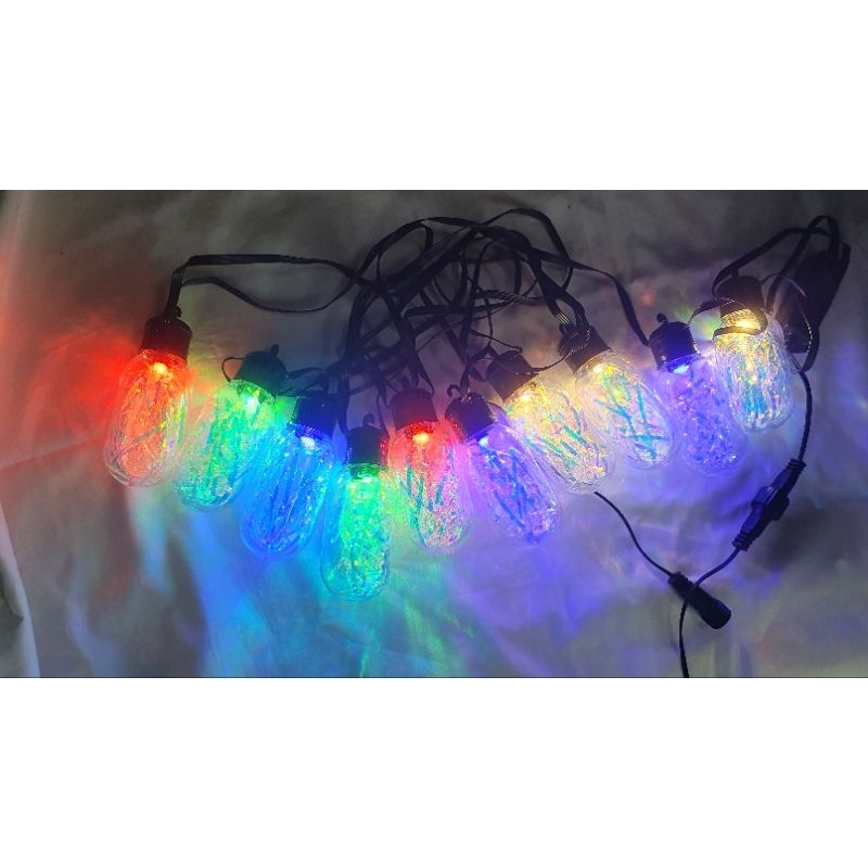 Lampu Gantung Dekorasi 5 meter 10 bohlam RGB