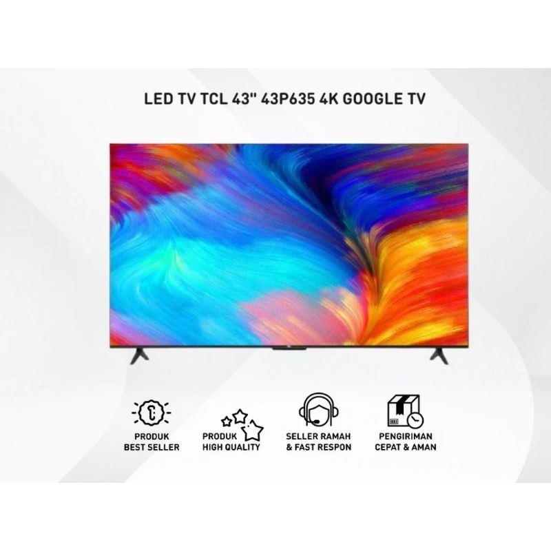 LED TV 43 Inch TCL Android TV 4K UHD 43P635