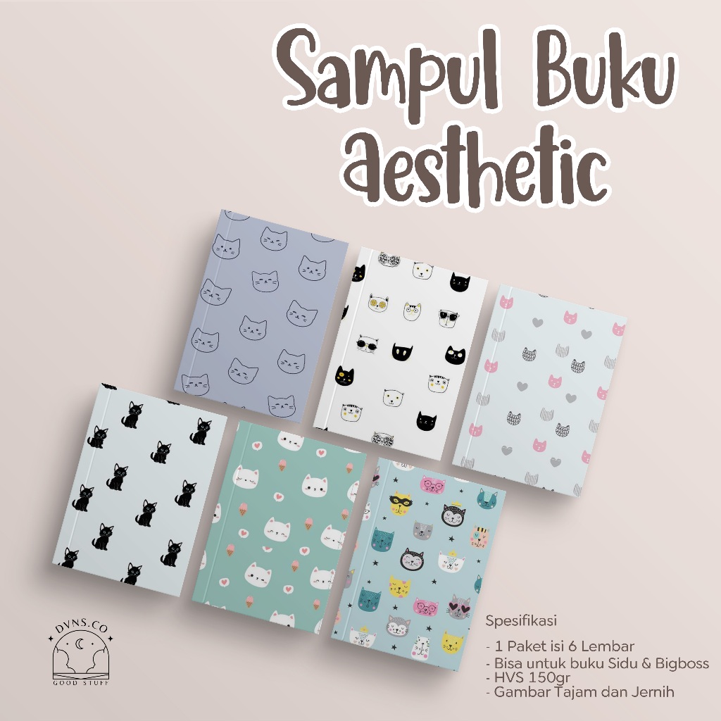 

8 Lembar Sampul Buku Aesthetic A5 & B5 Korean Book Cover Dvns Project