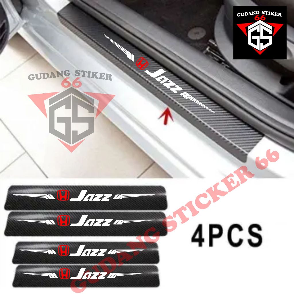 4pcs stiker pelindung sill plate mobil jazz stiker pelindung pijakan lantai pintu mobil honda jazz s