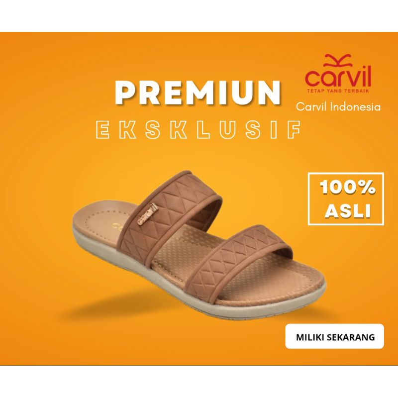 Sandal Carvil Wanita Original 100% Cewek Casual Model Terbaru Kekinian