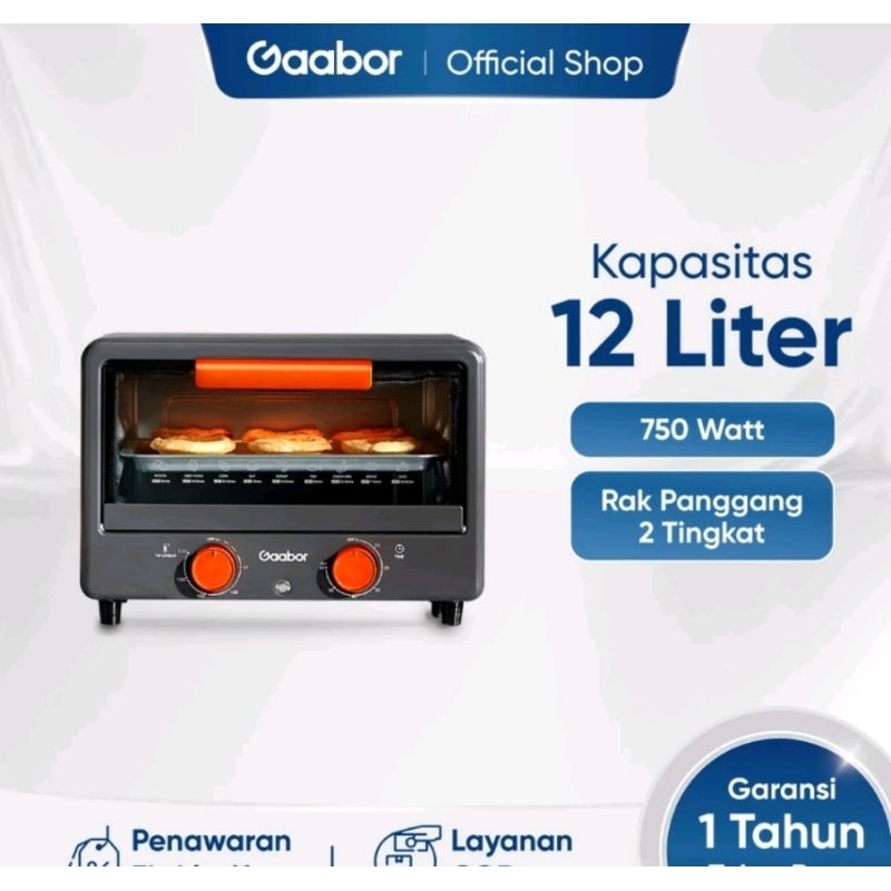 oven gaabor 12 liter M12A - transparan - oven listrik 2 tingkat