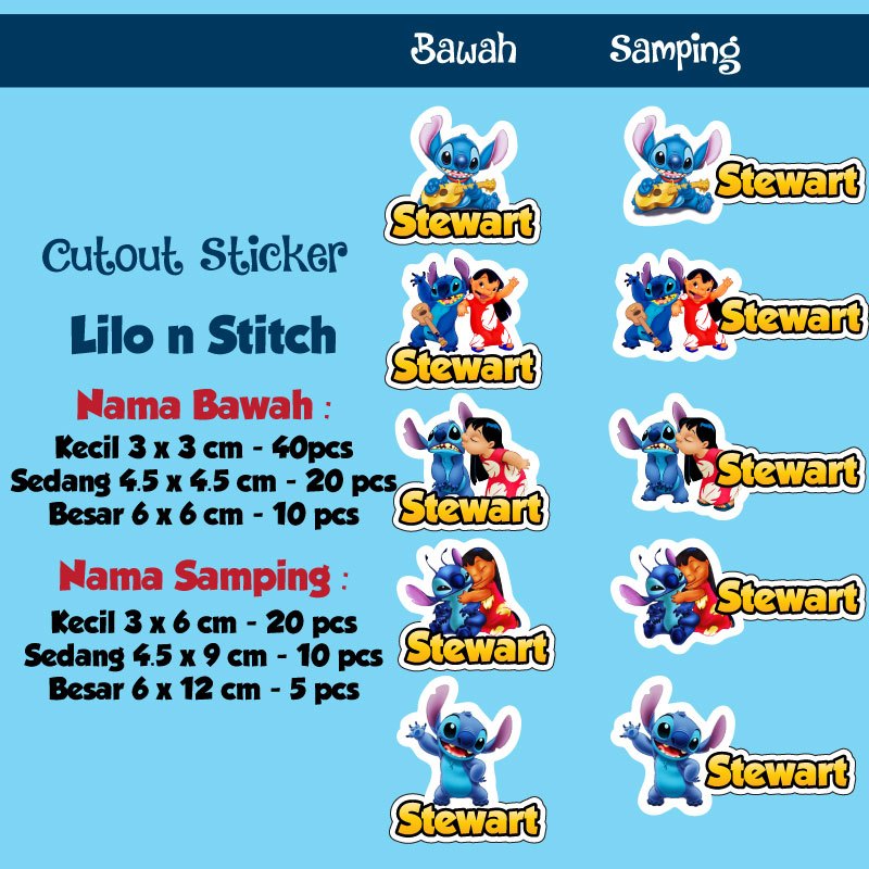 

sticker nama cutout lilo n stitch