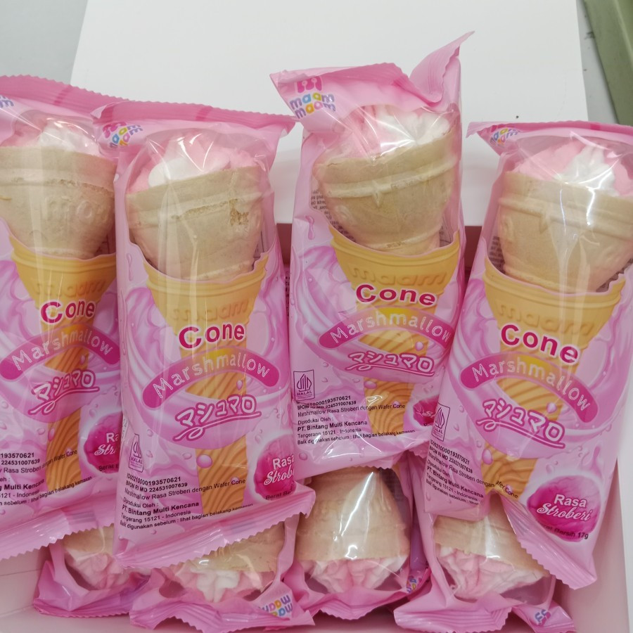 

Marshmallow Cone Es Krim 1 Box 12pc Rasa Strawberry